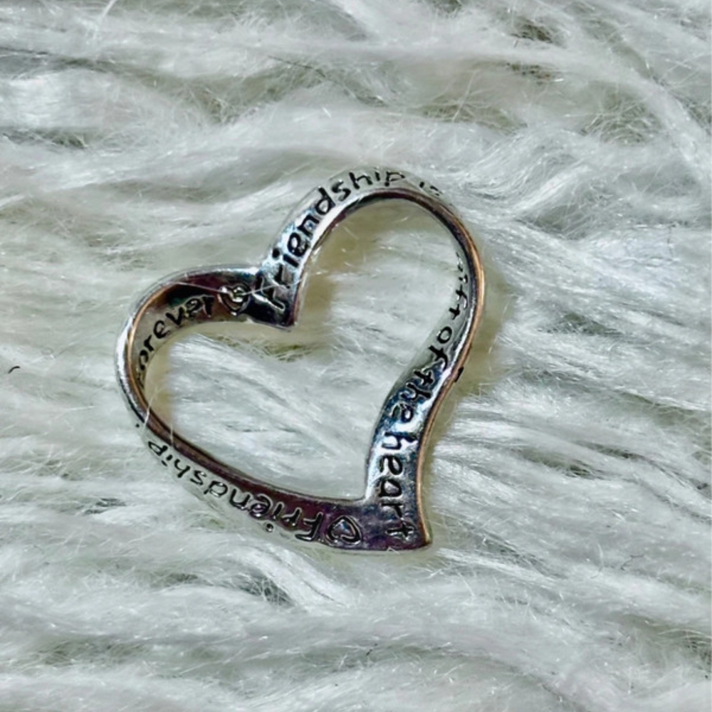 Silver-Plated Open Heart Friendship Pendant Women Necklace